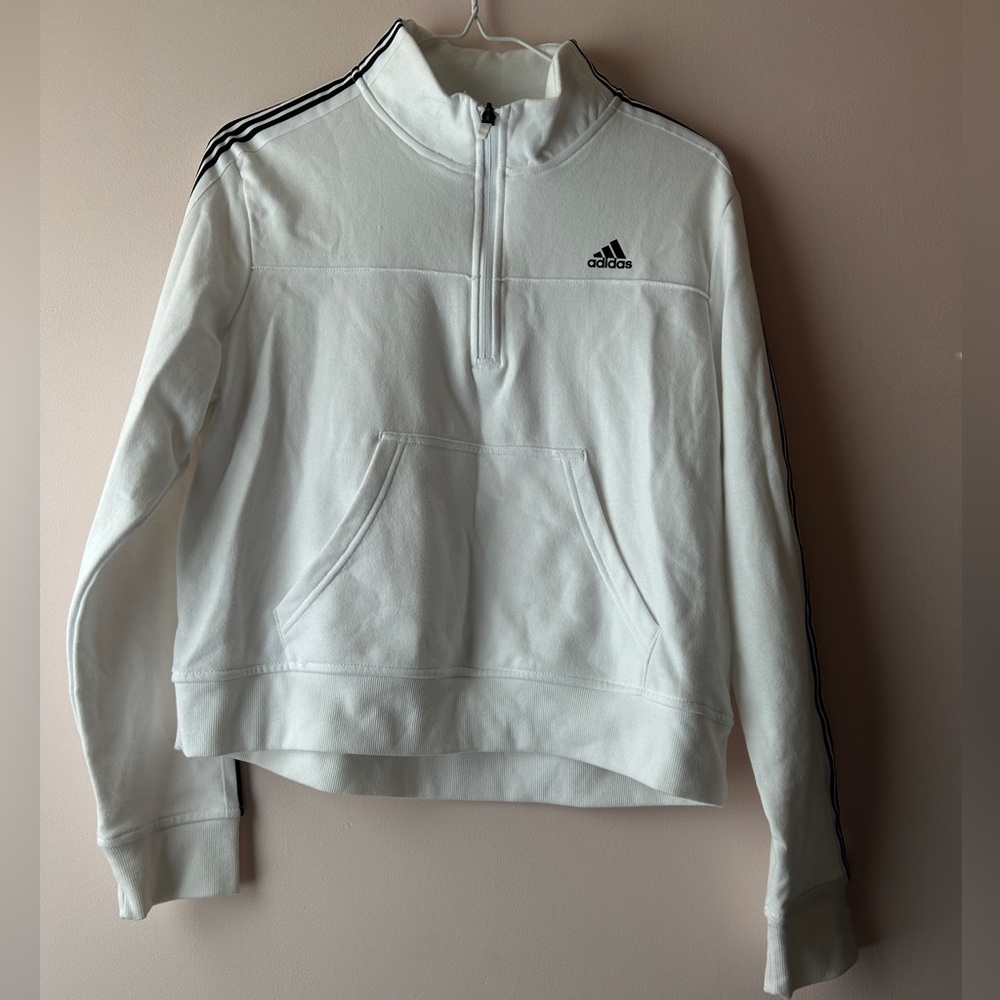 NWOT Adidas 1/4 zip cropped hoodie